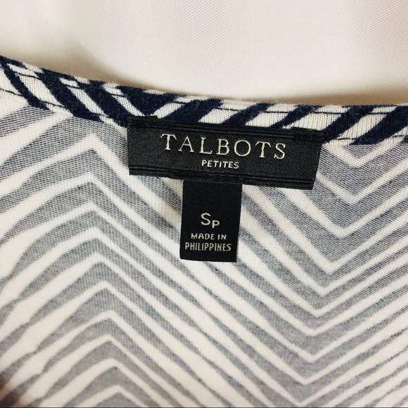 Talbots sleeveless maxi dress navy white v-neck - Picture 5 of 7